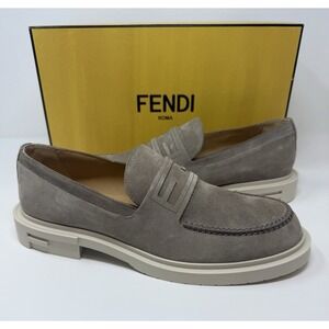 Fendi Frame Suede Loafer Grey Size 11 US 10 UK